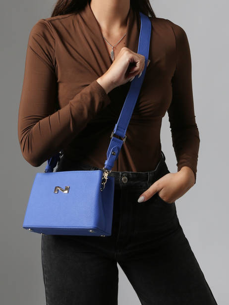 Cross Body Tas Poppy Leder Nathan baume Blauw eden 2 ander zicht 1